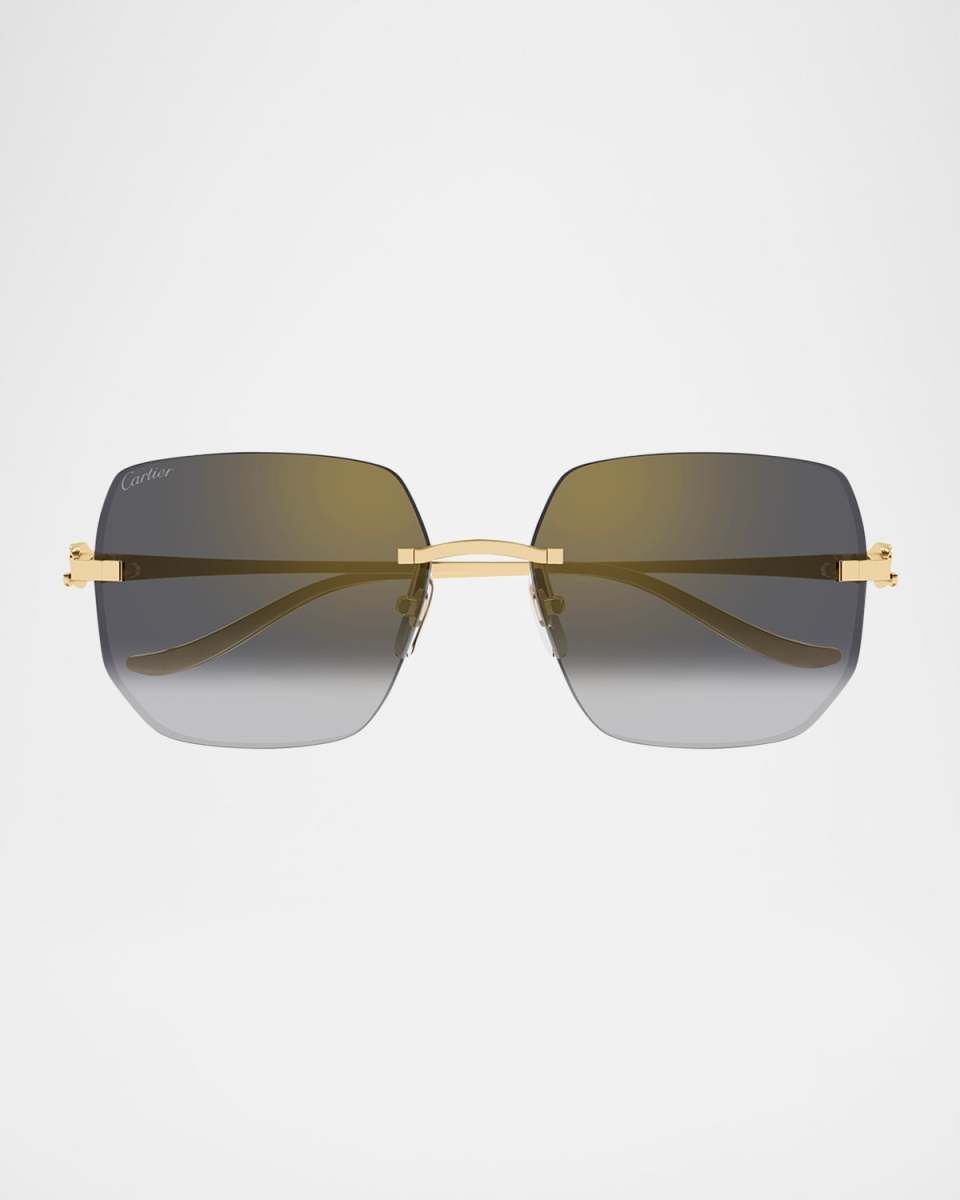 Rimless Metal Butterfly Sunglasses